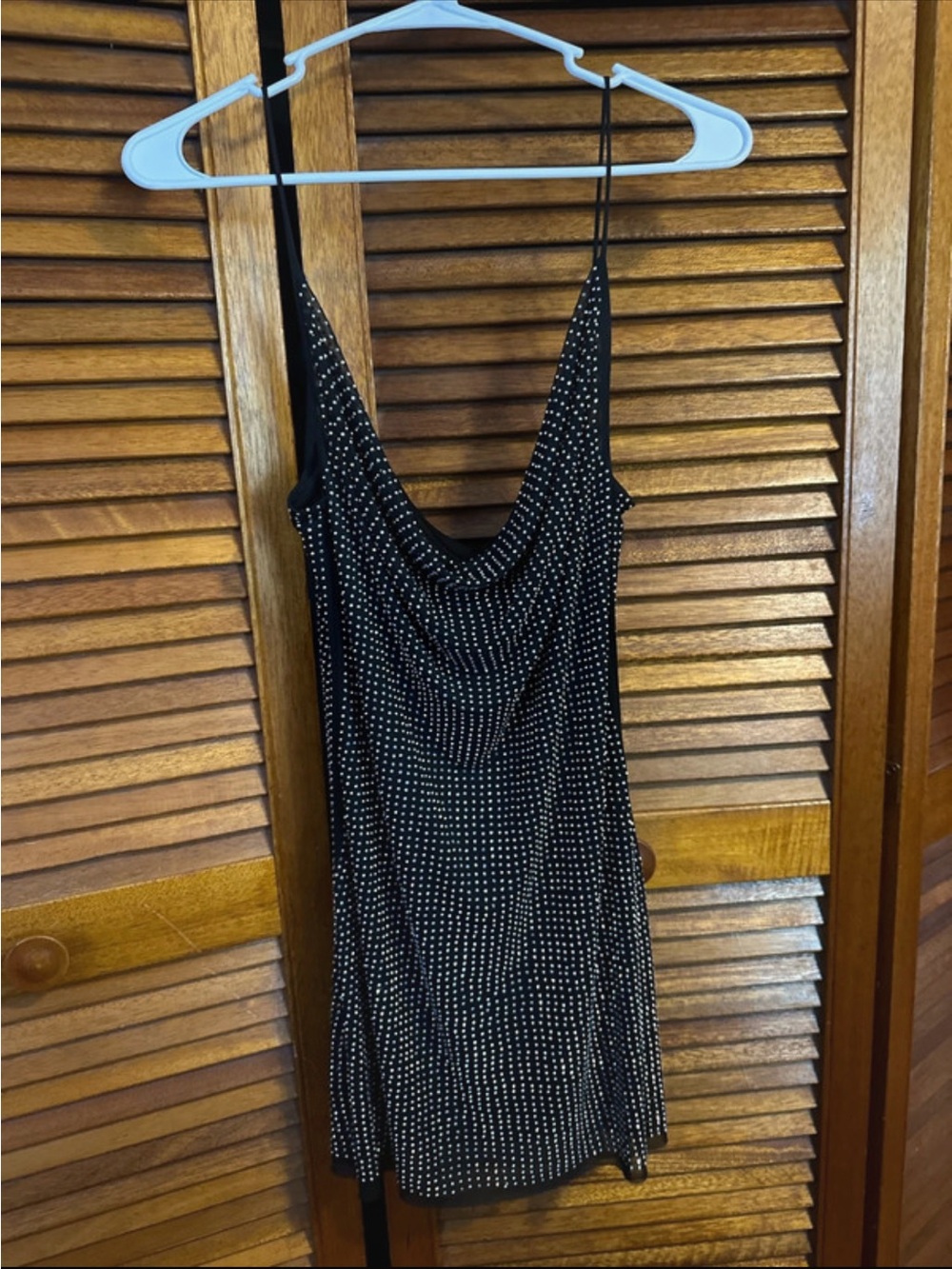 Zara Black Studded Cowl Neck Slip Dress